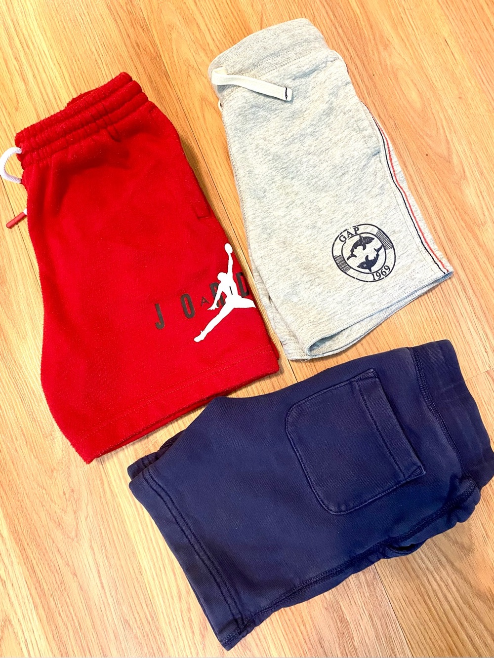 ☀️BOYS SIZE 5 SWEATSHORTS SUMMER SHORTS JORDAN GAP COTTON FLEECE MULTI PACK OF 3